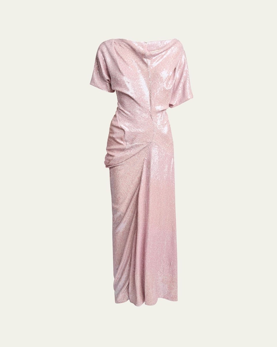 Dare Sequin Draped Maxi Dress